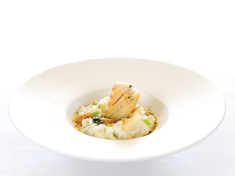 Taco de Bacalhau salteado com arroz carolino