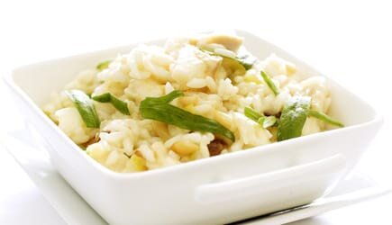 Risotto de Bacalhau com passas e pinhões