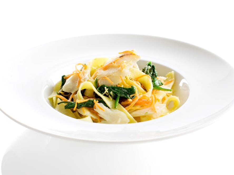 Fettuccine com molho de Bacalhau