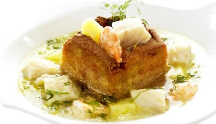 Sopa de Bacalhau e camarão