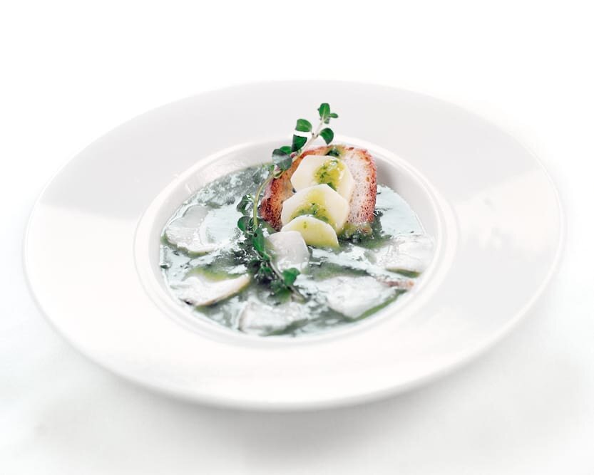 Sopa de Bacalhau com poejos