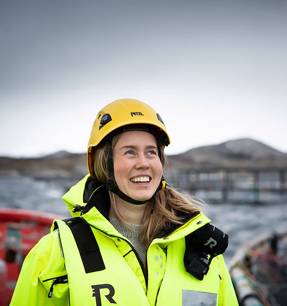 Sabine Fossmo num viveiro marinho