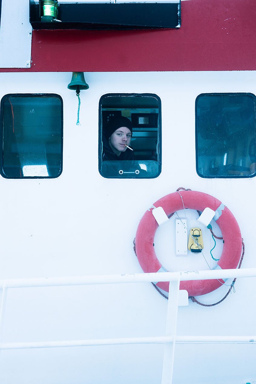 Pescador na casa de direção