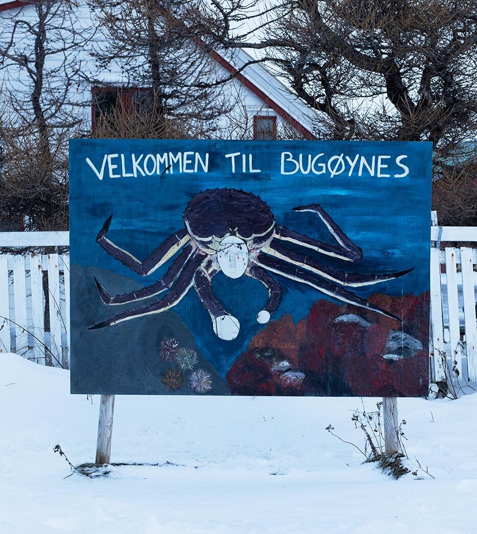 Placa de boas-vindas em Bugøynes